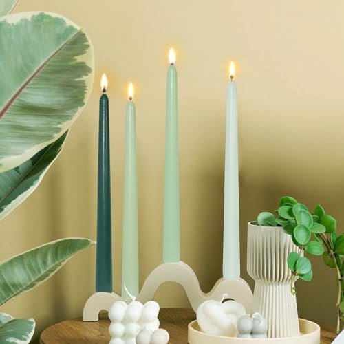 Candlesticks Long Taper Candle,Green Tea Scented 10 Inches Gradient Green Candle Sticks Smokeless Tapered Candles for Home Décor Holiday Gifts - Image 6