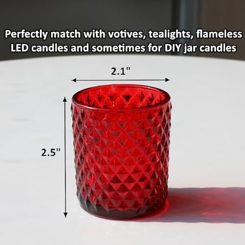 Woho 12pcs Red Votive Candle Holders, Tealight Candle Holder for Christmas - Image 5