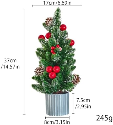 Classic Small Christmas Tree Table Decor (Red Pine) - Image 3