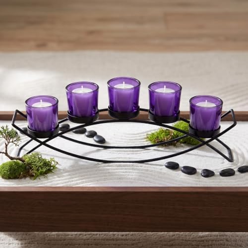 Seraphic Dining Room Table Centerepice,Tealight Candle Holder, Purple - Image 2