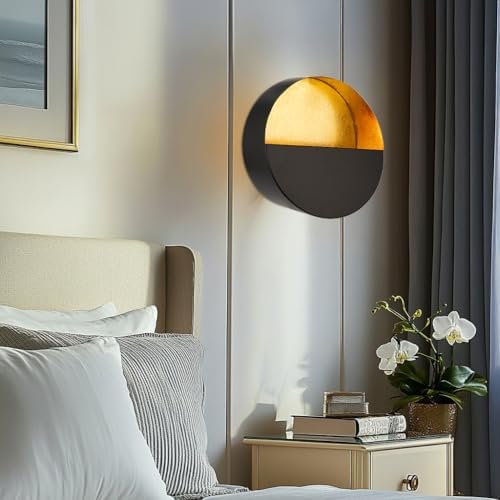 Luxury Metal Wall Candle Sconces – Large Handcrafted Wall-Mounted Tealight Candle Holders with Gold Leaf Interior – Modern & Rustic Home Décor for Living Room, Hallway – 11.8" Black Single Piece - Image 5