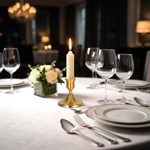 Gold Taper Candle Holder Set of 12,Vintage Small Low Brass Candlestick Holders,Short Skinny Candle Stick Holders for Dinner Room Table Centerpiece or Mantel Wedding Party Decor - Image 5