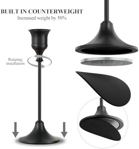 FSyueyun Black Candle Holders Set of 6, Modern Metal Candlestick Holders - Image 5