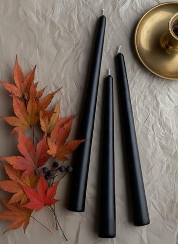 6 PK 10" Classic Taper Candles, Black, 7-8 Hours Long Burning, Unscented Tall Candlesticks - Image 4