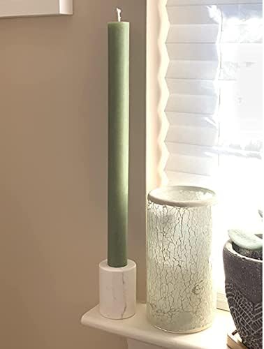 Candle Holders True Natural Marble Wick 0.35" Thick Set of 2 Decorative Candlestick Holder for Christmas Birthday Party Dinning for 3/4 inch Candles Color White (ZT004) - Image 5