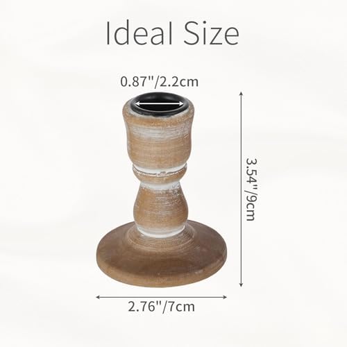 Wooden Candlestick Holders Rustic: Farmhouse Taper Candle Holder - Image 6