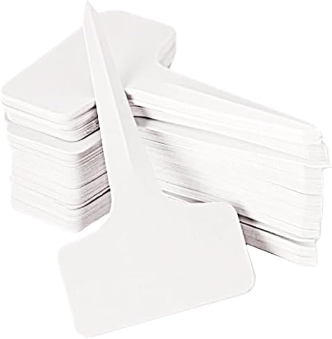 100 T-Type Plastic Plant Labels (Garden Markers Waterproof Signs for Outdoor Plant Tags Plant Markers Supplies (NO Pen) Plant T-Type Tags Indoor Herb Nursery Garden Labels
