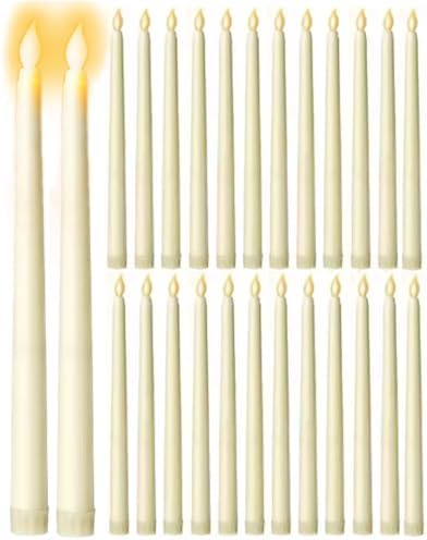 25 Pack Flameless Taper Candles, Flickering LED Candlesticks, No Batteries by Unknown