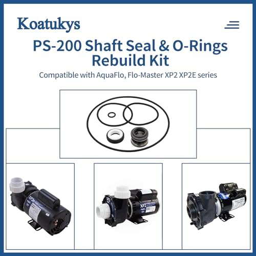 PS-200 5/8" Shaft Seal and O-Ring Rebuild Kit for Aqua-Flo XP2 | XP2E Flo-Master Series Pool Pump Includes Volute/Union/Drain Plug O-ring Sufficient Flexibility Anti-Leakage