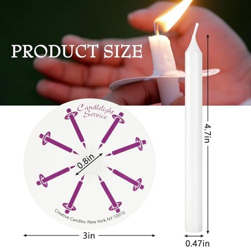 200 White Church Candles with Drip Protectors - 5-Inch Unscented Devotional Candles for Candlelight Vigil & Prayer Services, No Smoke Clean Burning Taper Candles in Bulk - Image 3