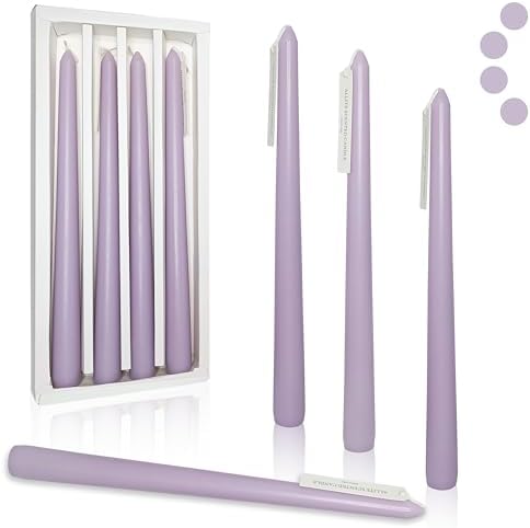4 Purple Lavender Scented 10 Inch Handmade Taper Candles by BALEAGCDL
