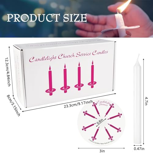 100 Pieces Church Candles- White Taper Candle Unscented with Drip Protectors-for Church Congregational Christmas Vigil-5 Inch Tall x 1/2 Inch Diameter - Image 5