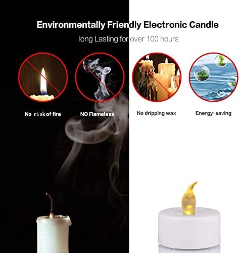 Battery Operated Flameless Tea Lights : 24PACK LED Electric Candles Lamp Realistic and Bright Flickering Holiday Gift Long Lasting for Birthday Wedding Party Celebrations Decoration Warm Yellow - Image 6