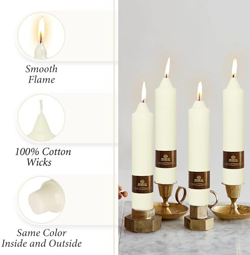 Cream White Taper Candle Candle Sticks, 7 Inch Mini Pillar Candles, 4PCS Handmade Unscenteds Candlesticks for Festive, Party, Spell, Wedding, Home Decor - Image 3