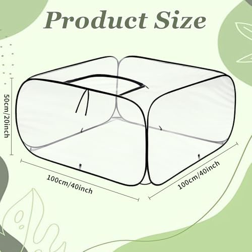 2 Pack Raised Garden Bed Foldable Clear PVC Greenhouse Covers 39"x39"x20" - Image 2