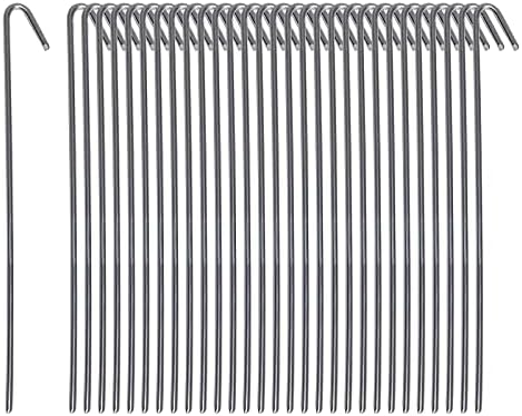 30 Pack Tent Stakes Metal Garden Edging Fence Hooks Pegs Christmas Decoration Stakes Made USA 9 inches Long by PinnacleMercantile