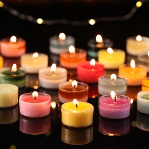 Citronella Scented Tea Lights Candles – Yellow – 6 Hour Burn – 100% Palm Wax – Scented Tealight Candles for Outdoor Summer Nights, Patio Dining – 16 Pack Scent Votive Candle - Image 7