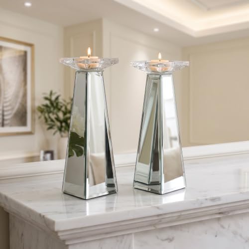 GIMORRTO Candle Holders 2 Sets Tabletop Decor for Wedding, Church, Fall, Holiday DéCor, Table Centerpiece Decoration. … (11 INCH) - Image 2