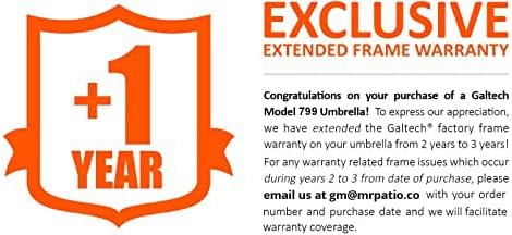 Galtech Deluxe Auto Tilt Market Umbrella, 10ft - Outdoor Patio, Deck, Pool, Backyard Stand Alone Umbrella - Square, Heavy Duty w/Bronze Frame & Sunbrella Fabric (Canvas)
