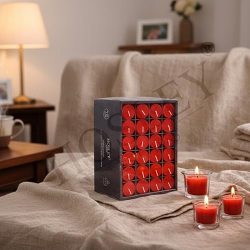 Hosley Set of 72 Unscented Red Votive Candles, 10–12 Hour Burn Time, Long-Burning Candles for Weddings, Events, Home Décor, Spa & Special Occasions - Image 5