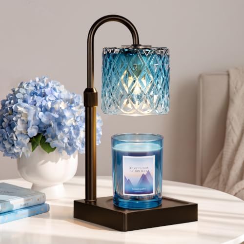Blue Candle Warmer Lamp with Timer - Wax Melt Warmer for Jar Candles by Hong-in
