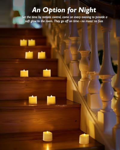 Homemory Ivory Flameless LED Votive Tealight Candles & Timer Remote, 12Pack - Image 3