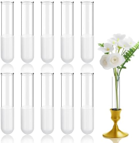 10 Pack 3.9" Glass Bud Vase Taper Candle Holder by Unknown