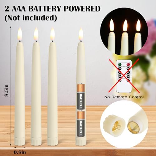 Baquler 24 Pcs Flameless Taper Candles LED Taper Candles Flickering Bulk - Image 2