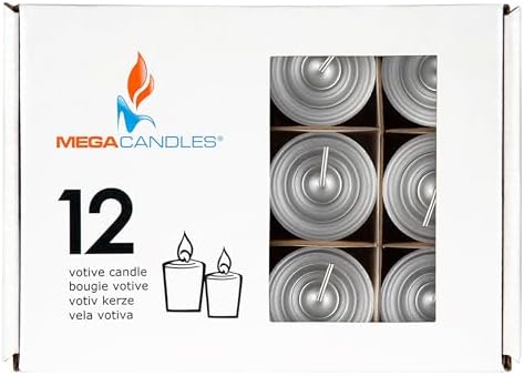 Mega Candles 12 pcs Unscented Silver Votive Candles, Hand Poured Wax Candle 15 Hours 1.5 Inch x 2.25 Inch, Home Décor, Wedding Receptions, Centerpieces, Occasions, Events, Festivities, Meditations - Image 3