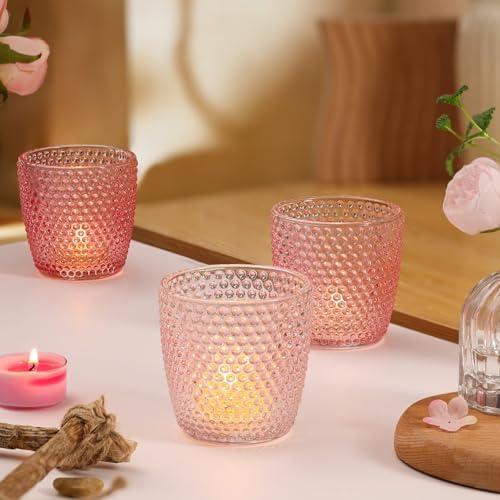Volens Colored Pink Votive Candle Holders 12pcs Tealight Candle Holder - Image 6