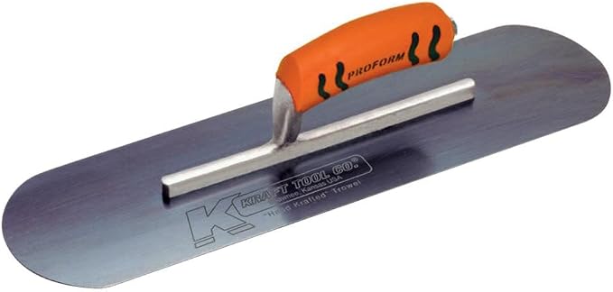 Kraft Tool CF279BPF Blue Steel Pool Trowel with ProForm Handle, 16 x 4-Inch