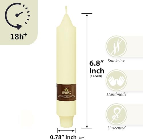 Ivory Taper Candle Candle Sticks, 7 Inch Mini Pillar Candles, 4PCS Handmade Unscenteds Candlesticks for Festive, Party, Spell, Wedding, Home Decor - Image 2
