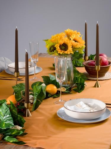 CANDWAX 8 Inch Taper Candles Brown Decor Unscented Candle Sticks 12 Pack - Image 5