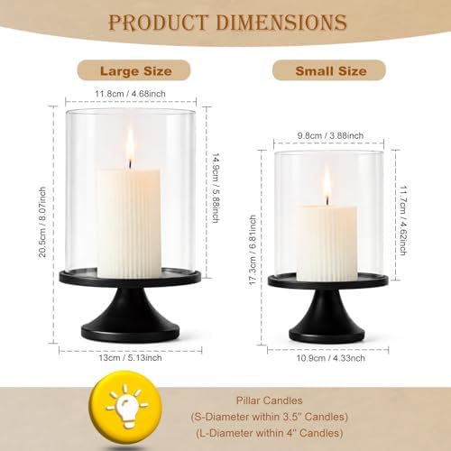 Set of 2 Vintage Black Candle Holders, Candle Sticks Holder Decor, Modern Decorative Tapered Candlestick Holders Centerpiece for Dining Table Centerpiece, Wedding, Party Decor - Image 5
