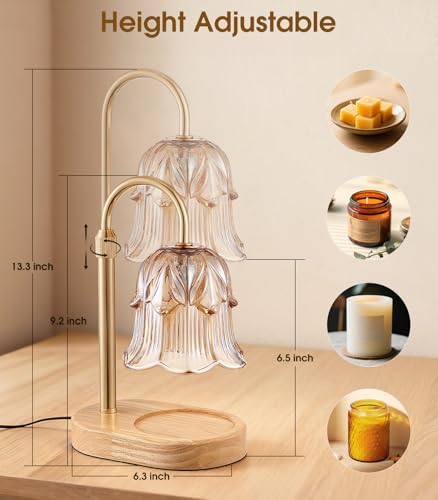 Candle Warmer Lamp Adjustable Timer - Electric Flower Glass Candles Light - Image 5