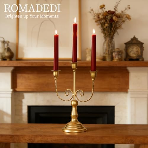 Romadedi Gold 3 Arm 11.8" Candelabra Candle Holders - Image 4