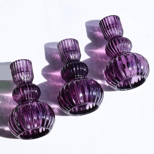 Woho Purple Taper Candle Holders Set of 3, Candlestick Holder for Halloween - Image 6