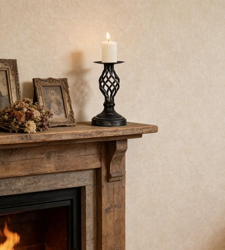 Vintage Metal Pillar Candle Holder for Table Decor - Image 4