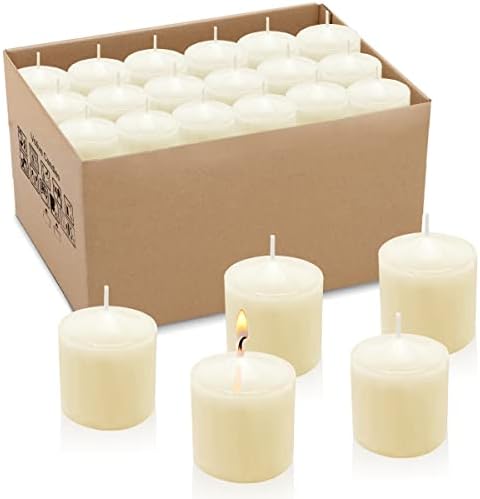 10 Hours Ivory Votive Candles, Unscented 1.5 inch Wax Candles for Wedding, Party, Holiday Spa & Home Decoration, 36 Packs by Unknown