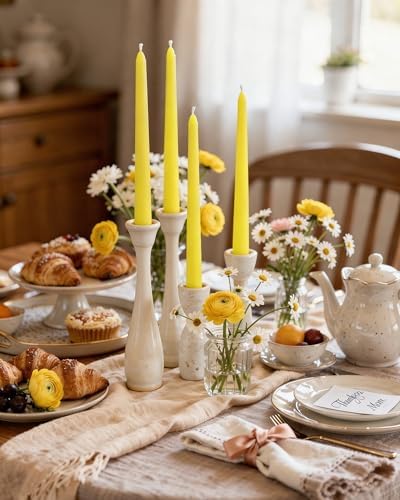 Viyffo Taper Candles, 10 Inch, 20 Pack, Lemon Yellow – Unscented - Image 5