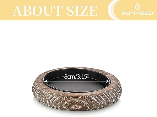 Romadedi Whitewashed Wood Candle Holder Tray, Pack of 4 - Image 5