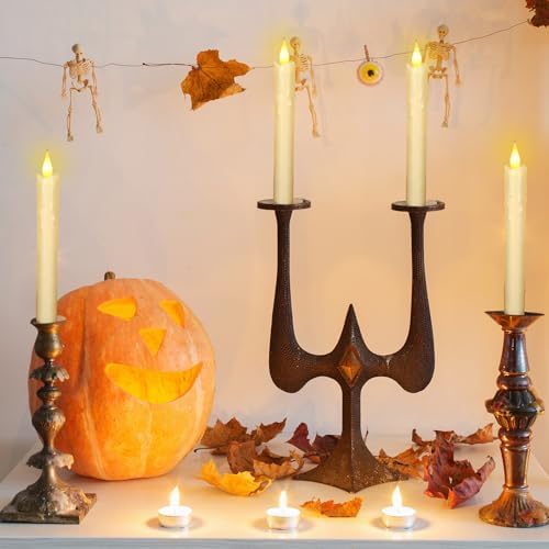 Baquler 24 Pcs 7.5" Ivory Flameless Taper Candle LED Stick Battery Operated - Image 4