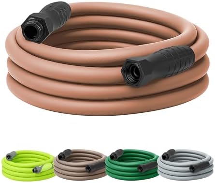 Flexzilla Colors SwivelGrip Garden Hose 5/8 in. x 25 ft., Lightweight All-Weather Water Hose, Durable and Flexible, Leak-Free Connections, Red Clay by Flexzilla
