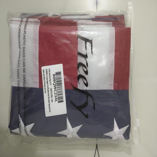 American Flag 3x5 ft- Embroidered Stars,Sewn Stripes,Durable and Long Lasting Nylon,2 solid brass grommets,Perfect for outside/Outdoor Use Heavy Duty US USA Flags.
