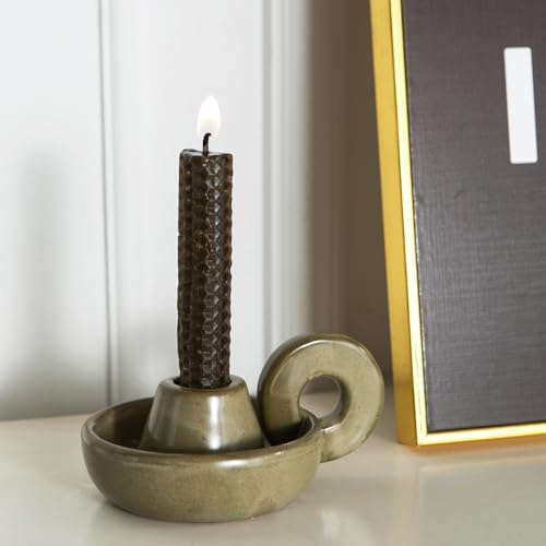 Candle Holder Ceramic Candlestick Holder, Candlelight Stand for Spell Candles, Taper Candles, and Incense, Halloween Christmas Dining Room Home Decoration Display - Image 3