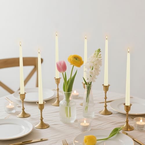 Ivory Taper Candle,24PACK Unscented 10 Inch Taper Candles-Dripless and Smokeless-8 Hours Long Burning Dinner Candle, Ideal for Halloween Taper Candles, Weddings, Dinner,Parties - Image 7