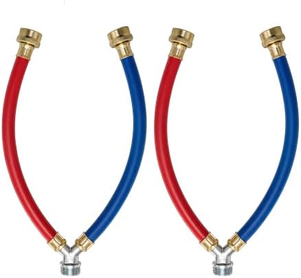 TTFLEX 1FT Washing Machine Y Hose, Hot Cold Hose Mixer 3/4" FHT/MHT, 2 PCS by TTFLEX