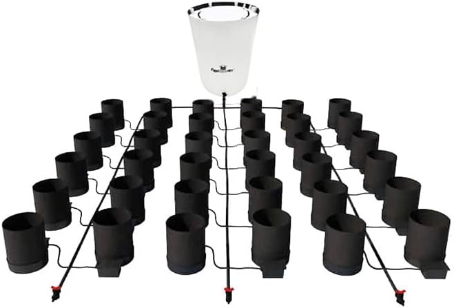 AutoPot 36 Pot GeoPot System with 3 Gallon Fabric Pots - Self-Watering, Gravity-Fed Hydroponic System (36Pot with 105 gal PRO Flexi Tank) Indoor, Black