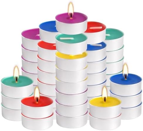 50 Pack Unscented Assorted Colors Tealights Candle - 4+Hour Clean-Burning Votive Smokeless Tea Lights for Home Decor, Rituals, Shabbat & Anniversaries & Relaxation. - Image 3