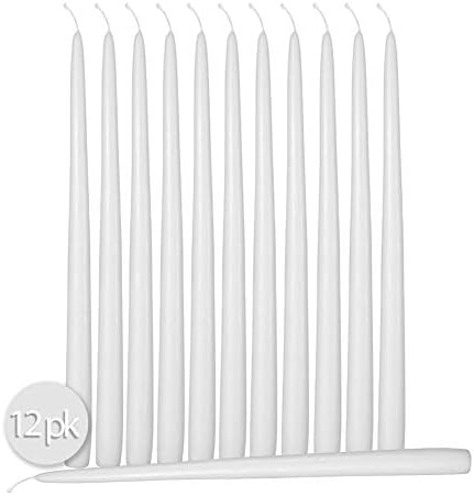 Hyoola 12 Pack Tall Taper Candles - 10 Inch White Dripless, Unscented Dinner Candle - Paraffin Wax with Cotton Wicks - 8 Hour Burn Time - Image 2